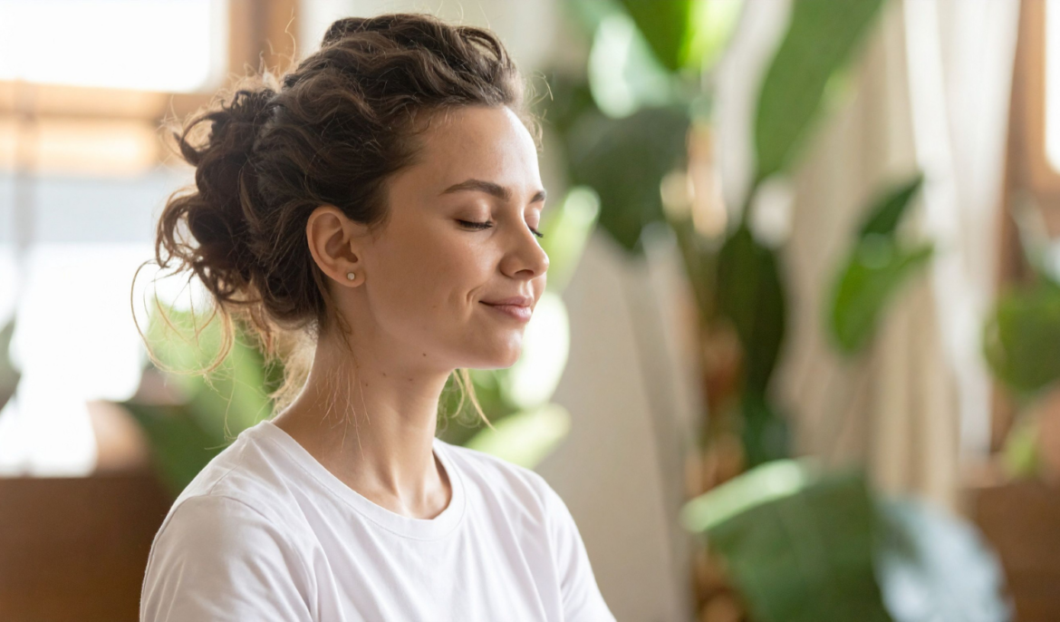 Holistic counselling Gold Coast – woman feeling relaxed with eyes closed